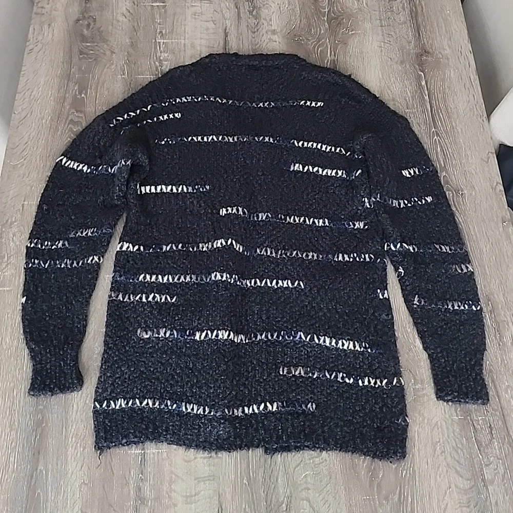 NEW! Janice Apparel Cozy Popcorn Knit Cross Stitch Pattern Cardigan Sweater OSFM